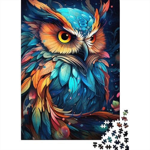 1000-teiliges Puzzle für Erwachsene, Geschenke zum Ausmalen, Eulen-Puzzle für Erwachsene, Holzpuzzle, lustige Aktivitäten zu Hause, Geburtstagsgeschenk, Reisegeschenk, 50 x 75 cm von LiJianXXO