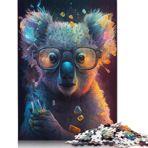 1000-teiliges Puzzle für Erwachsene, Koala mit Brille, Puzzle für Kinder, Papppuzzle, Puzzle für Erwachsene, Geschenke, Größe: 38 x 26 cm von LiJianXXO