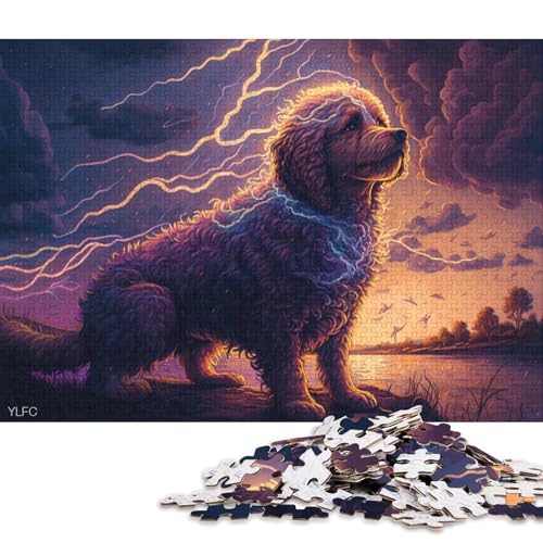 1000-teiliges Puzzle für Erwachsene, Kunsttiere, Pudel, Puzzle für Erwachsene, Holzpuzzle, lustiges Geschenk 75x50cm/1000 Stück von LiJianXXO