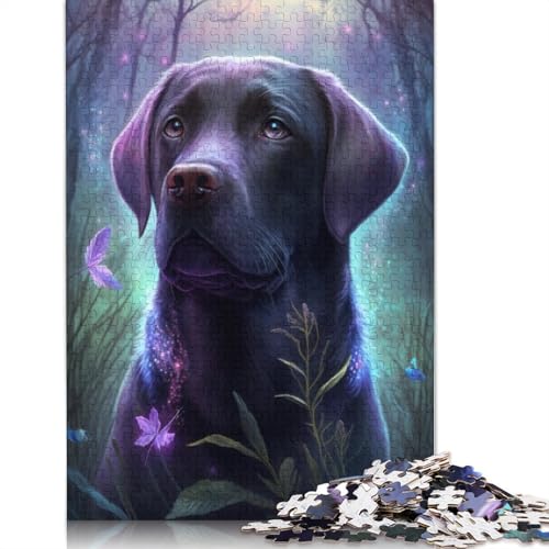 1000-teiliges Puzzle für Erwachsene, Labrador-Blumen-Galaxie-Puzzle für Kinder, Holzpuzzle, Puzzle für Erwachsene, Geschenke, Größe: 75 x 50 cm von LiJianXXO