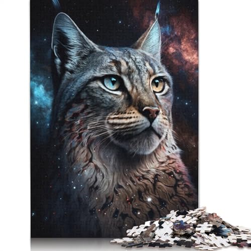 1000-teiliges Puzzle für Erwachsene, Luchs-Galaxie-Puzzles für Holzpuzzles, Lernspiel, Herausforderungsspielzeug (Größe 75 x 50 cm) von LiJianXXO