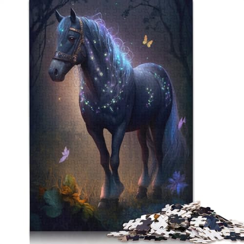 1000-teiliges Puzzle für Erwachsene, Pferd, Blume, Galaxie, Puzzle für Erwachsene, Holzpuzzle, schwierig und herausfordernd, Größe: 75 x 50 cm von LiJianXXO