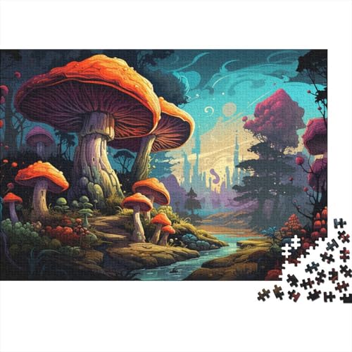 1000-teiliges Puzzle für Erwachsene, Pilzwelt-Puzzle für Erwachsene, Holzpuzzle, entspannendes geistiges Lernspielzeug, Größe 50 x 75 cm von LiJianXXO