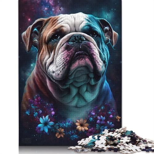 1000-teiliges Puzzle für Erwachsene, Space Bulldog, Puzzles für Karton, Lernspiel, Herausforderungsspielzeug (Größe 38 x 26 cm) von LiJianXXO