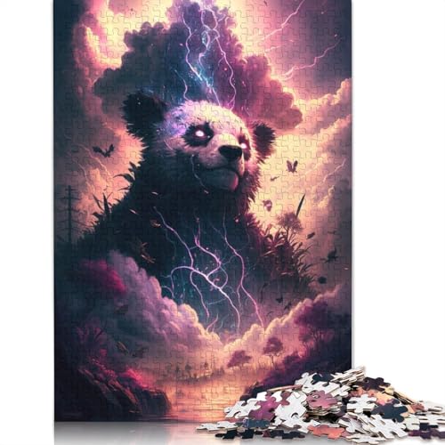 1000-teiliges Puzzle für Erwachsene, Tier-Panda-Fantasie-Puzzle für Kinder, Holzpuzzle, Puzzle für Erwachsene, Geschenke, Größe: 75 x 50 cm von LiJianXXO