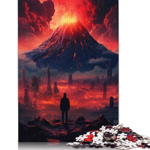 1000-teiliges Puzzle für Erwachsene, Vulkan der Kunst, Puzzle für Kinder, Kartonpuzzle, Puzzle für Erwachsene, Lernspiel, Herausforderungsspielzeug, Größe: 38 x 26 cm von LiJianXXO