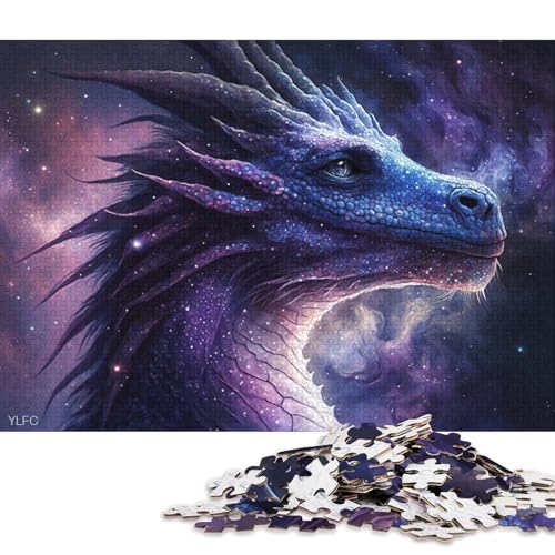 1000-teiliges Puzzle für Erwachsene, kosmische Galaxie, chinesischer Drache, Puzzle für Erwachsene, Holzpuzzle, anspruchsvolles Spiel (Größe 75 * 50 cm) von LiJianXXO