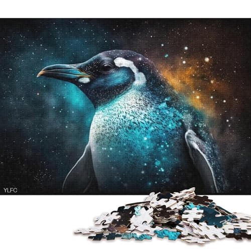 1000-teiliges Puzzle für Erwachsene, kosmisches Galaxie-Pinguin-Puzzle, Kartonpuzzle für Erwachsene, tolles Geschenk für Erwachsene (Größe 38 * 26 cm) von LiJianXXO