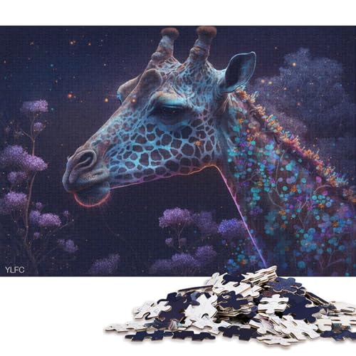 1000-teiliges Puzzle für Erwachsene, magisches Giraffen-Puzzle für Erwachsene, Holzpuzzle, lustiges Geschenk 75x50cm/1000 Teile von LiJianXXO