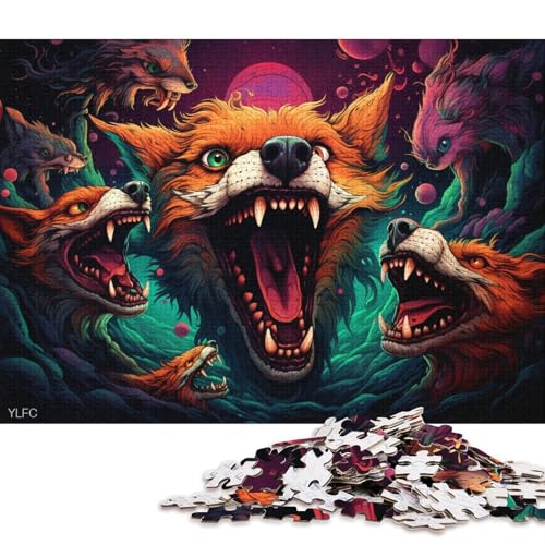 1000-teiliges Puzzle für Erwachsene und Kinder, Angry Foxes-Puzzle für Erwachsene, Holzpuzzle, Lernspiel 75x50cm/1000 Teile von LiJianXXO