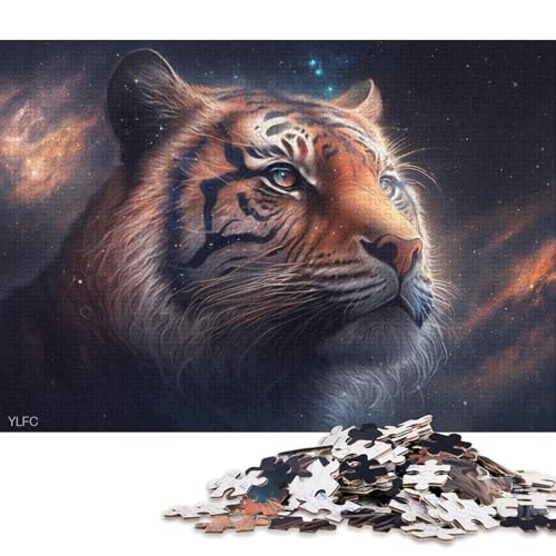 1000-teiliges Puzzle für Erwachsene und Kinder, Cosmic Galaxy Tigers, Puzzle für Erwachsene, Kartonpuzzle, Lernspiel 38x26cm/1000 Teile von LiJianXXO