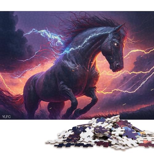 1000-teiliges Puzzle für Erwachsene und Kinder, Fantasy-Kunst-Pferde-Puzzle für Erwachsene, Holzpuzzle, Lernspiel 75x50cm/1000 Teile von LiJianXXO