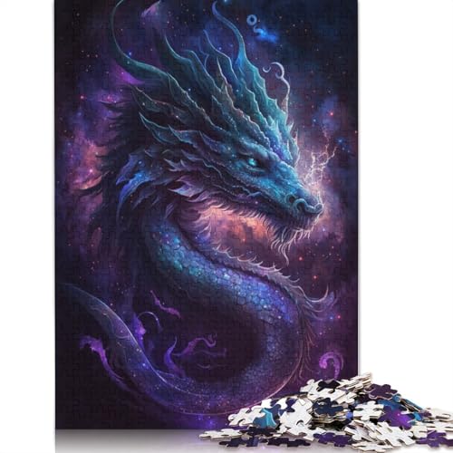 1000-teiliges Puzzle für Erwachsene und Kinder, Galaxie, chinesischer Drache, Puzzle für Kinder, Holzpuzzle, Spielzeug, Denkspiel (Größe 75 x 50 cm) von LiJianXXO