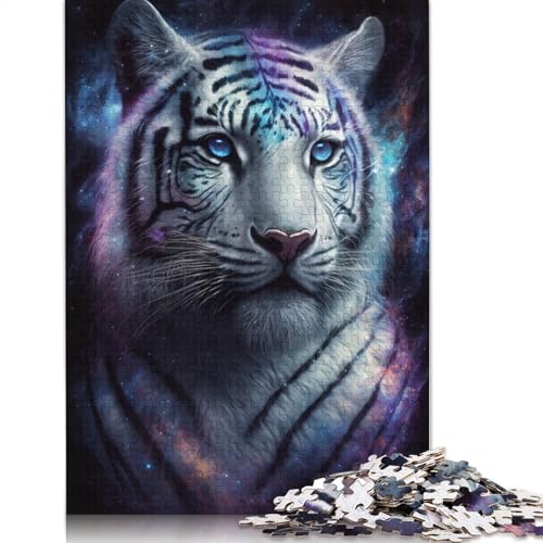 1000-teiliges Puzzle für Erwachsene und Kinder, Kunst-Puzzle White Tiger Galaxy, Puzzle für Kinder, Kartonpuzzle, Spielzeug, Denkspiel (Größe 38 x 26 cm) von LiJianXXO