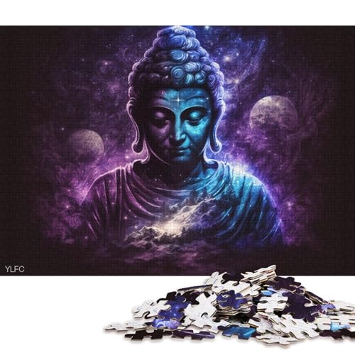 1000-teiliges Puzzle für Erwachsene und Kinder, kosmische Kunst, Buddha-Puzzle für Erwachsene, Kartonpuzzle, Lernspiel 38x26cm/1000 Stück von LiJianXXO