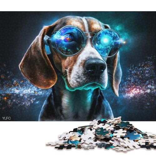 1000-teiliges Puzzle für Erwachsene und Kinder, magischer Beagle-Krieger, Puzzle für Erwachsene, Papppuzzle, Heimdekoration (Größe 38 * 26 cm) von LiJianXXO