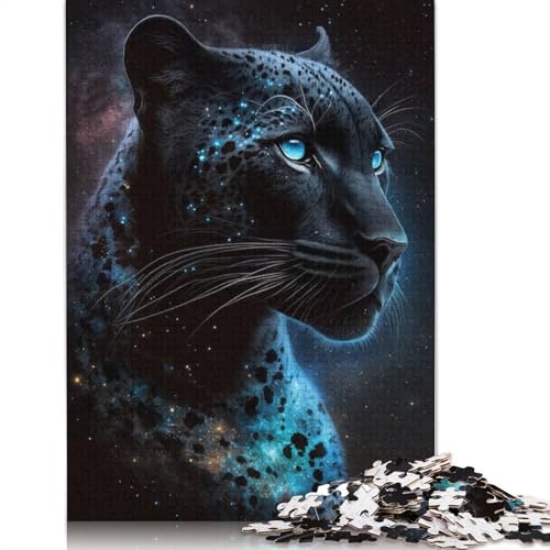 1000-teiliges Puzzle für Erwachsene und Kinder, schwarzer Leopard, Puzzle für Kinder, Kartonpuzzle, Spielzeug, Denkspiel (Größe 38 x 26 cm) von LiJianXXO