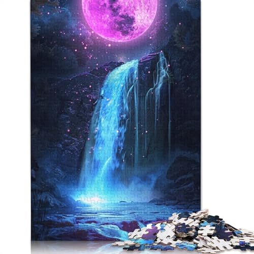 1000-teiliges Puzzle für Erwachsene. Erstaunlich schönes Neonmond-Puzzle für Erwachsene. Papppuzzle. Tolles Geschenk für Erwachsene. Größe: 38 x 26 cm von LiJianXXO