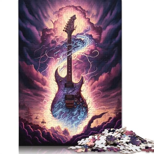 1000-teiliges Puzzlespiel Art Guitar Puzzle für Erwachsene, Holzpuzzle, Lernspiel, Größe: 75 x 50 cm von LiJianXXO