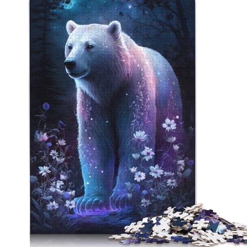 1000-teiliges Puzzlespiel Eisbär, Blume, Galaxie, Puzzle für Erwachsene, Kartonpuzzle, Lernspiel, Größe: 38 x 26 cm von LiJianXXO