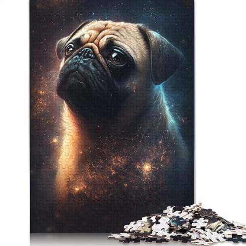 1000-teiliges Puzzlespiel Galaxy Colour Pug Puzzle für Erwachsene, Kartonpuzzle, Lernspiel, Größe: 38 x 26 cm von LiJianXXO