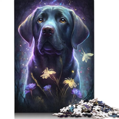 1000-teiliges Puzzlespiel Labrador Flower Galaxy Puzzle für Erwachsene, Holzpuzzle, Lernspiel, Größe: 75 x 50 cm von LiJianXXO