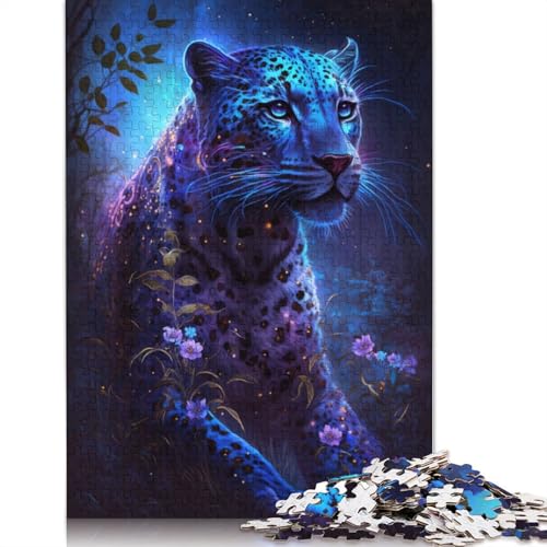 1000-teiliges Puzzlespiel Leopard Flower Galaxy – Puzzle für Erwachsene – Kartonpuzzle – Lernspiel – Größe: 38 x 26 cm von LiJianXXO