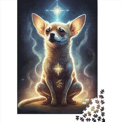 300-teiliges Puzzle für Erwachsene, Chihuahua-Hund, Puzzle für Erwachsene, Holzbrett-Puzzle, entspannendes geistiges Lernspielzeug, Größe 40 x 28 cm von LiJianXXO