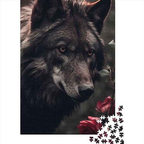 300-teiliges Puzzle für Erwachsene, Fantasy-Puzzle Strange Wolf, Puzzle für Erwachsene, Holzbrett-Puzzle, Lernspiel, Herausforderungsspielzeug, Größe 40 x 28 cm von LiJianXXO