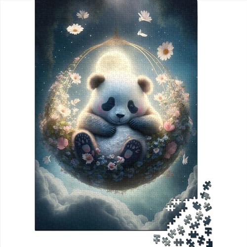 Baby-Panda-Holzpuzzle für Erwachsene und Teenager, Puzzle 1000 Teile für Erwachsene, Familienspaß-Puzzle von (Größe 75 x 50 cm) von LiJianXXO