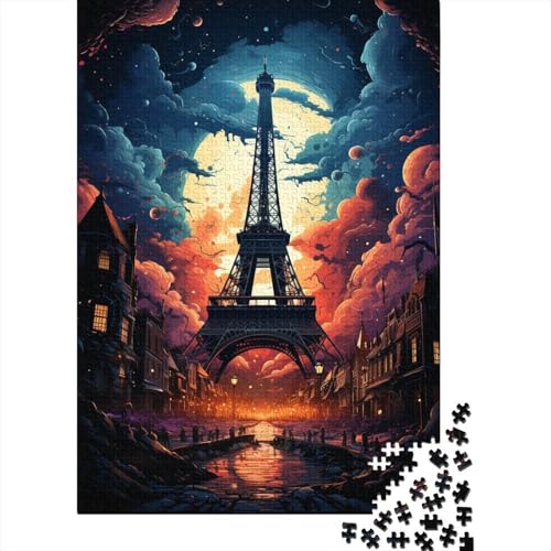 Buntes Eiffelturm-Puzzle 1000 Teile, Puzzlespiele für Erwachsene, Lernspielzeug, Puzzle für Kinder, Weihnachts- und Geburtstagsgeschenke (Größe 75 x 50 cm) von LiJianXXO