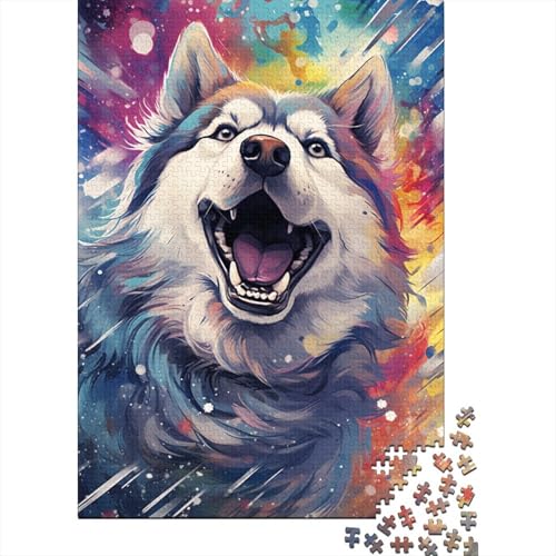 Die farbenfrohe Psychedelie des Sternenhimmels,Hunde-Puzzle für Erwachsene,1000-teiliges Puzzle für Erwachsene,Puzzle aus Holz,kreatives Puzzle für Erwachsene,anspruchsvolles Spiel (Größe 75 x 50 cm) von LiJianXXO