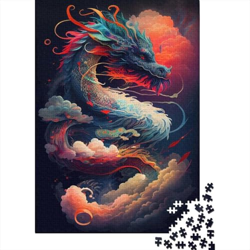 Drache in Wolken, Holzpuzzle für Erwachsene, Puzzle für Erwachsene, 1000 Teile, 1000-teiliges Puzzle für Erwachsene (Größe 75 x 50 cm) von LiJianXXO