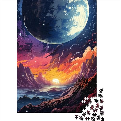 Fantasy-Planetenlandschafts-Puzzle für Erwachsene, 1000-teiliges Puzzle für Erwachsene, Puzzle aus Holz, kreativ für Erwachsene, anspruchsvolles Spiel (Größe 75 x 50 cm) von LiJianXXO