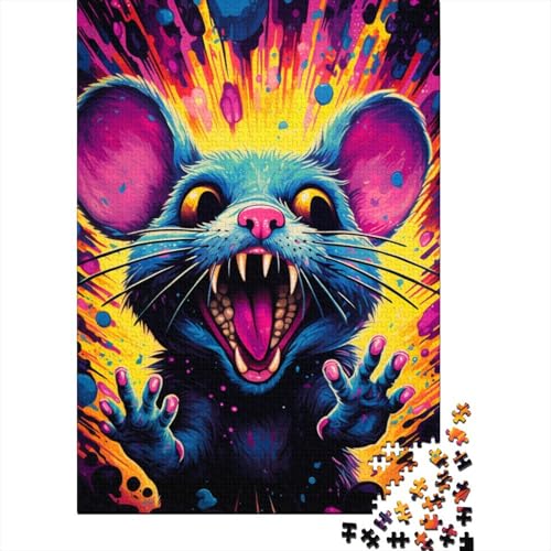 Farbige Maus-Puzzles für Erwachsene, 1000-teiliges Puzzle für Erwachsene, Puzzle aus Holz, kreativ für Erwachsene, anspruchsvolles Spiel (Größe 75 x 50 cm) von LiJianXXO