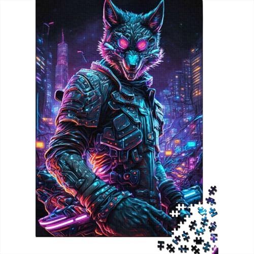 Holzpuzzle Wolf und Mensch, 1000 Teile, Puzzle für Erwachsene, 1000-teiliges Puzzle für Erwachsene Teenager (Größe 75 x 50 cm) von LiJianXXO