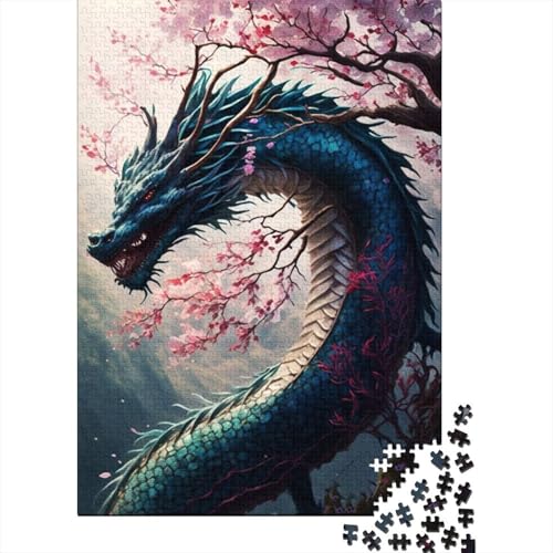 Japanischer Wasserdrache, schwieriges, anspruchsvolles Puzzle, 1000-teiliges Holzpuzzle für Erwachsene, Puzzlespielzeug, 1000-teiliges Puzzle (Größe 75 x 50 cm) von LiJianXXO