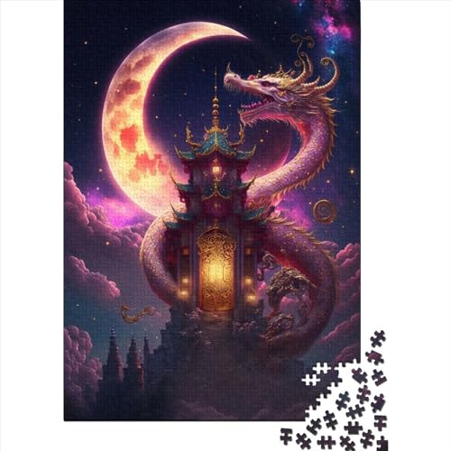 Japanisches Drachenpuzzle für Erwachsene, Teenager-Puzzle für Erwachsene, 1000 Puzzles, Puzzlespielzeug, Heimdekorationspuzzle (Größe 75 x 50 cm) von LiJianXXO