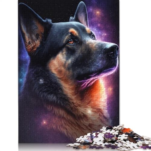 Lustiges Puzzle für Erwachsene, 1000 Teile, Galaxy Art Shepherd, Puzzle für Erwachsene, Holzpuzzle, anspruchsvolles Spiel, Größe: 75 x 50 cm von LiJianXXO