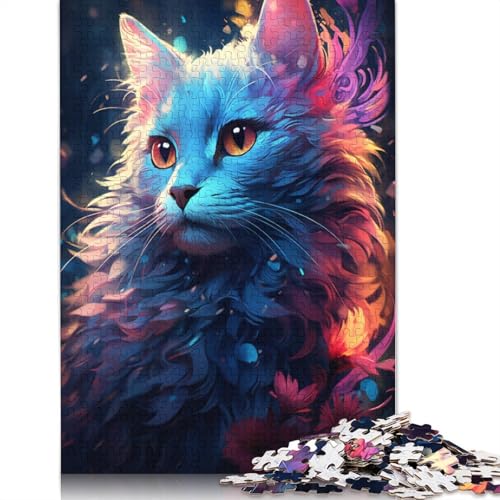 Lustiges Puzzle für Erwachsene, 1000 Teile, Katze in den Blumen, Puzzle für Erwachsene, Papppuzzle, anspruchsvolles Spiel, Größe: 38 x 26 cm von LiJianXXO