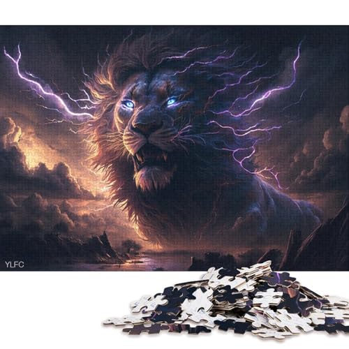 Lustiges Puzzle für Erwachsene, 1000 Teile, Kunst, Tier, Löwe, Puzzle für Erwachsene, Kartonpuzzle, Heimdekoration 38x26cm/1000 Teile von LiJianXXO