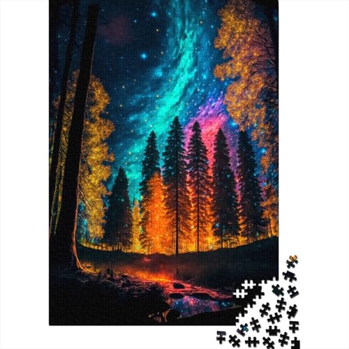 Magische Nacht Puzzle für Erwachsene 1000 Teile Holzpuzzle für Erwachsene 1000 große Teile Puzzle für Erwachsene (Größe 75x50cm) von LiJianXXO