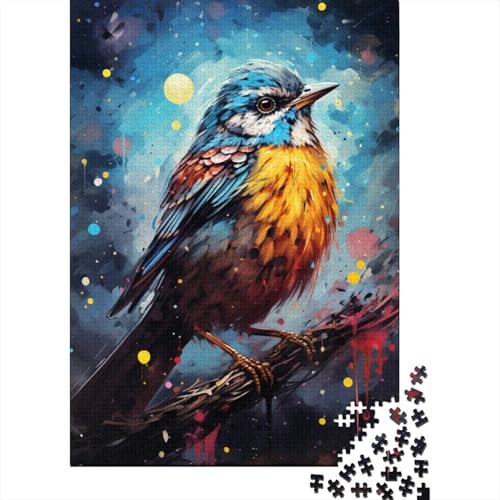 Malerei-Kunst-Spatz-Puzzle, 1000 Teile, Holzpuzzle für Erwachsene und Kinder, Puzzlespiele, Lernspielzeug (Größe 75 x 50 cm) von LiJianXXO