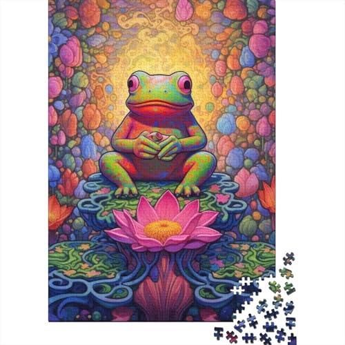 Psychedelischer Frosch-Puzzle für Erwachsene, Teenager-Puzzle für Erwachsene, 1000 Puzzle-Spielzeug, Heimdekorations-Puzzle (Größe 75 x 50 cm) von LiJianXXO