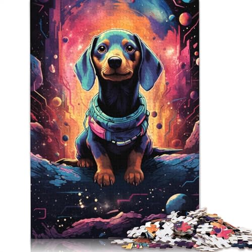 Puzzle 1000 Teile, Baby-Dackel-Puzzle für Erwachsene, Kartonpuzzle, gutes Geschenk für Erwachsene und Kinder, 38 x 26 cm von LiJianXXO