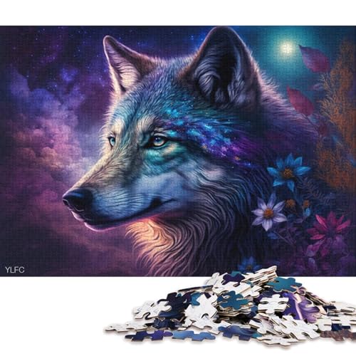 Puzzle 1000 Teile, Cosmic Art Wolf-Puzzle für Erwachsene, Kartonpuzzle, tolle Geschenke zu Weihnachten (Größe 38 * 26 cm) von LiJianXXO