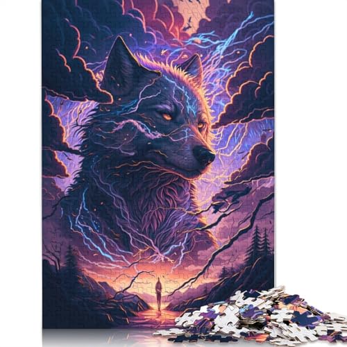 Puzzle 1000 Teile, Fantasy-Wolf-Puzzle für Erwachsene, Holzpuzzle, Puzzle, Mitmachspiel (Größe 75 x 50 cm) von LiJianXXO