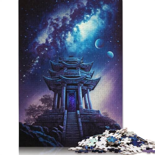 Puzzle 1000 Teile, Galaxie, japanischer Tempel, Puzzle für Erwachsene, Holzpuzzle, Puzzle, praktisches Spiel (Größe 75 x 50 cm) von LiJianXXO