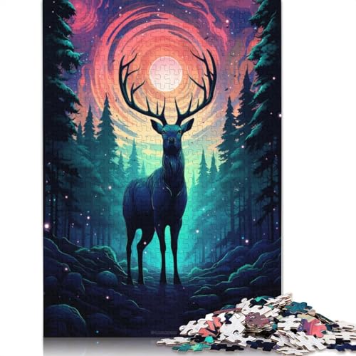 Puzzle 1000 Teile, Galaxy Deer, Puzzle für Erwachsene, Holzpuzzle, gutes Geschenk für Erwachsene und Kinder, 75 x 50 cm von LiJianXXO