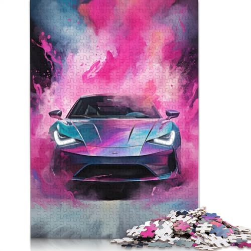 Puzzle 1000 Teile, buntes Gemälde, Auto-Puzzle für Erwachsene, Kartonpuzzle, tolle Geschenke zu Weihnachten, Größe: 38 x 26 cm von LiJianXXO